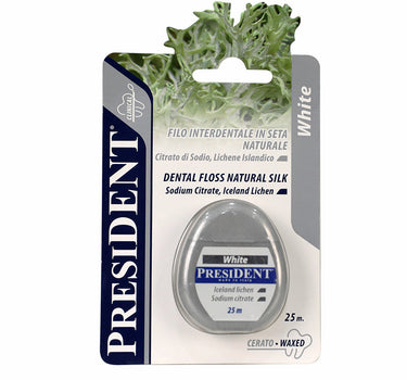 President White Dental Floss Natural Silk 25 m