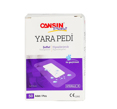 Cansin Plast Transparent Wound Dressing 5 X 7.5cm 50 Pcs