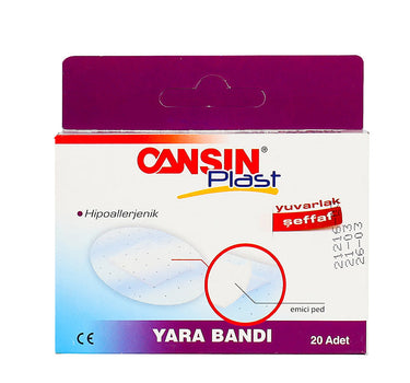 Cansin Plast First Aid Plaster Round Transparent 20 Pcs