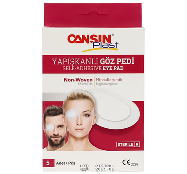 Cansin Plast Eye Pad 6.5 X 9.5 cm 5 Pcs