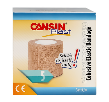 Cansin Plast Cohesive Elastic Bandage 4.5m X 5cm