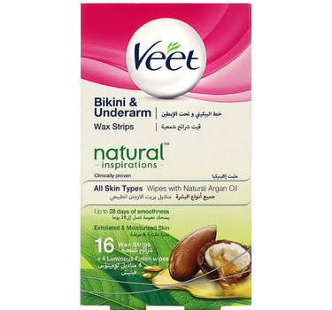 Veet Bikini And Underarm Wax Strips 16'S + 4 Finish Wipes