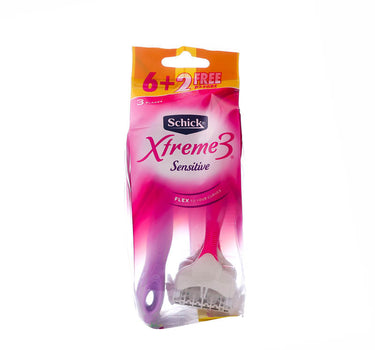 Schick Xtreme 3 Sensitive Women Disposable Razor 6+2 Free
