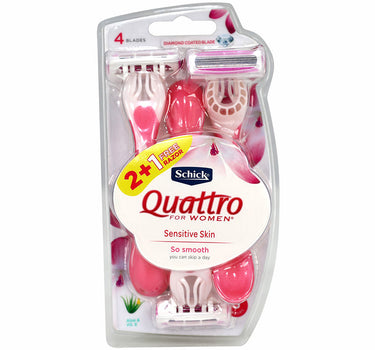 Schick Quattro Women Disposable Razor 2+1 Free