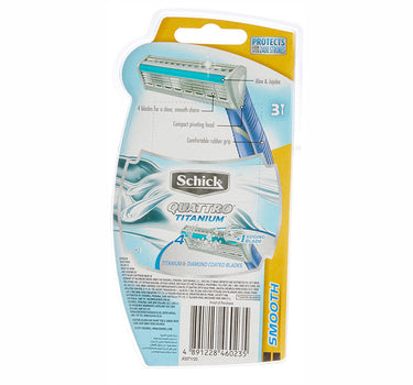 Schick Quattro Titanium Men Disposable Razor 3 Pcs