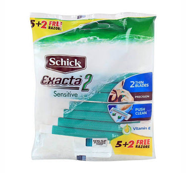 Schick Exacta 2 Sensitive Men Green Razor 5+2 Free