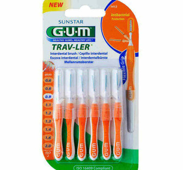 Butler Gum Trav-Ler Interdental Brush 0.9 mm 6 Pcs