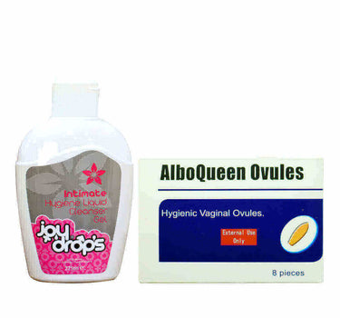 Alboqueen Vaginal Ovules 8 + joy drops intimate