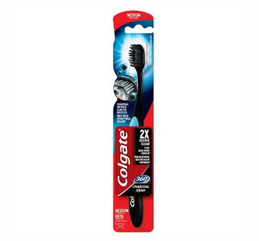 Colgate 360 Black Charcoal Toothbrush Medium 1 Pc
