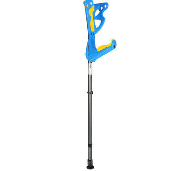 FDI Premium Elbow Crutch Blue With Yellow Grip OP 03/06 1 Pc