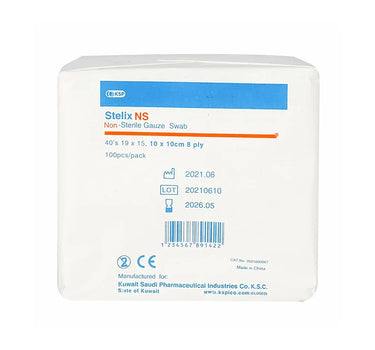 Stelix Non Sterile Gauze Swab 8Plys 10x10Cm 100'S