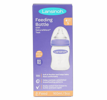 Lansinoh Feeding Bottle With Natural Wave Slow Flow 160 ml