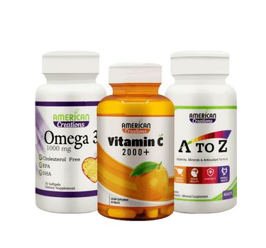 American Creations A to Z + Vitamin C + Omega 3 Offer Package