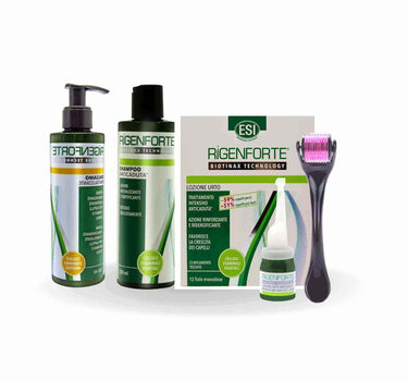 Rigenforte Lotion + Rigenforte Conditioner + Rigenforte Anti Hairloss Shampoo + Derma Roller System 1.5mm Offer Package