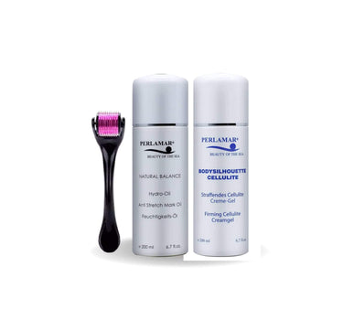 Perlamar Cellulite Firming Emulsion + Perlamar Hydro Oil Stretch Mark + Derma Roller System 1.5mm Offer Package