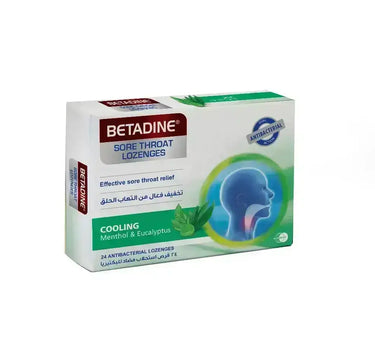 Betadine Sore throat Lozenges Menthol and Eucalyptus 24 Pcs