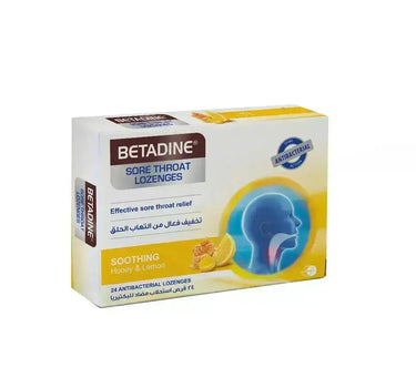 Betadine Sore throat Lozenges Honey and lemon 24 Pcs