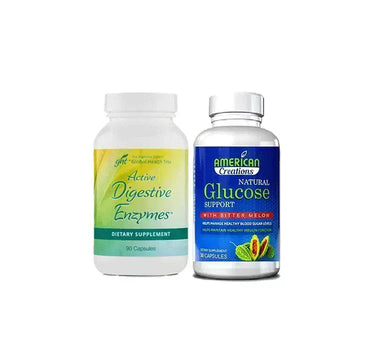 Active Digestive Enzymes + American Creations Natural Glucose Support Package