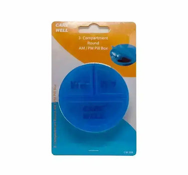 Care Well 3 Compartment Round Am/Pm Pill Box CW209