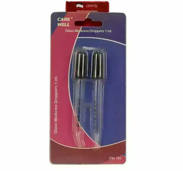 Care Well Glass Medicine Dropper 1 ml 2 PCs