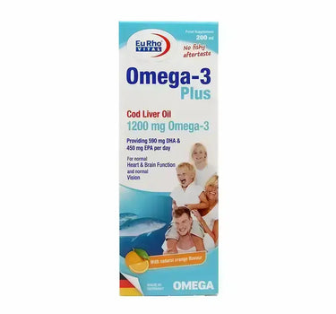EuRho Vital Omega 3 Plus Syrup Orange Flavour 200 ml