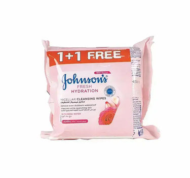 Johnson's Micellar Cleansing Wipes With Rose Water 2*25'S 1+1 Offer