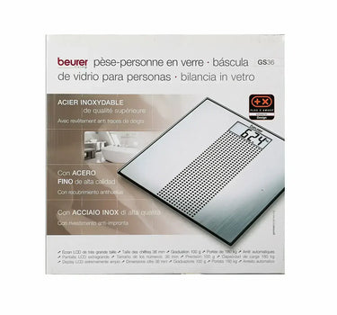 Beurer Glass Scale GS36 Stainless Steel Surface