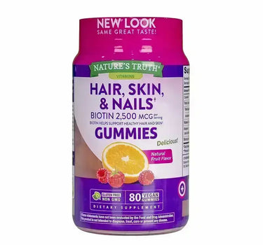 Nature's Truth Hair Skin & Nails Fruit Flavor 80 Vegan Gummies