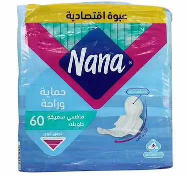 نانا فوط صحية حماية وراحة ماكسي سميكة طويلة 60 فوطة