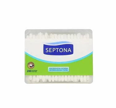 Septona Cotton Buds Rectangular Plastic Box 200 Pcs