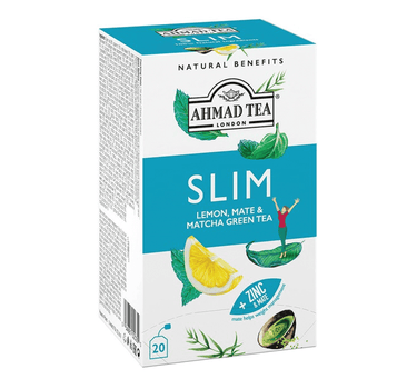 Ahmed Tea Slim + Zinc & Mate Tea Bags 20'S