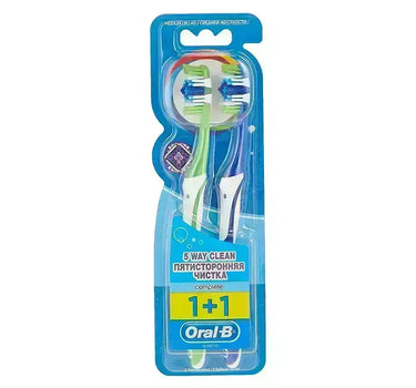 Oral B Complete 5 Way Clean Toothbrush Medium 1+1