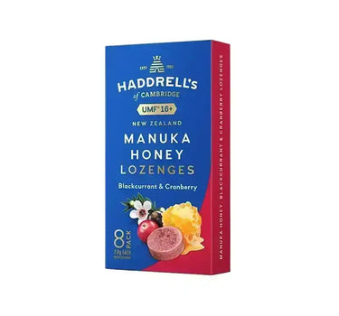 Haddrells Manuka Honey UMF 16+ Lozenges Blackcurrant & Cranberry 8 Pcs