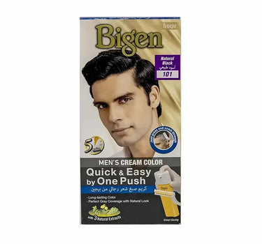 Bigen Men's Cream Color By One Push Natural Black 101