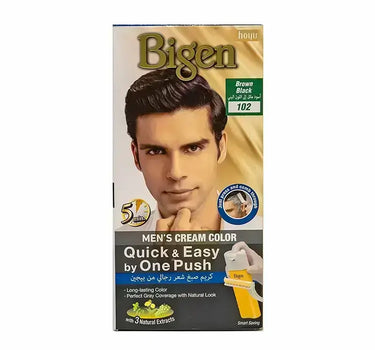 Bigen Men's Cream Color By One Push Brown Black 102