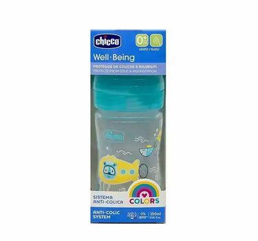 Chicco WB Glass Bottle With Slow Flow (0+ M) Boy 150 ml