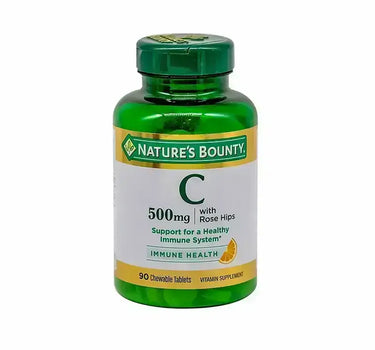 Natures Bounty Vitamin C 500mg with Rose Hips 90 Chewable Tabs