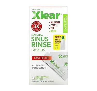 Xlear Xylitol Natural Sinus Rinse Packets 50 Pcs x 6g