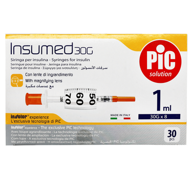 PIC Insumed Syringe 30Gx8mm 30'S