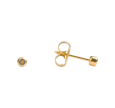 Studex 18K Gold Baby Bezel Cubic Zirconia Earrings 2 mm