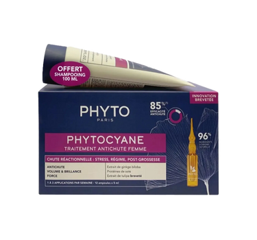 Phyto Phytocyane Reactional Ampoules For Woman + Shampoo 100 ml Free