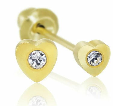 Inverness 25C GP Crystal In Heart Earrings 24KT