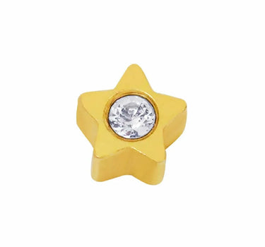 Inverness 24C GP Crystal In Star Earrings 24KT