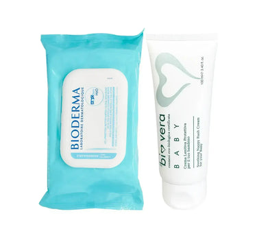 package Bio Vera Nappy Rash Cream + Bioderma Abc Wipes