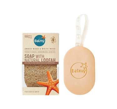 Balmy Soap With Natural Loofah Amber Wood & White Musk