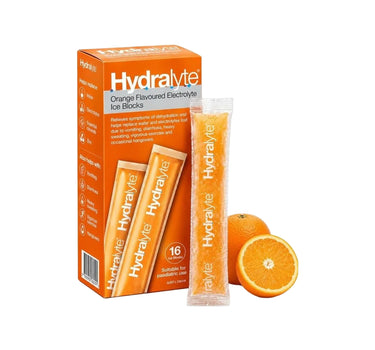 Hydralyte Orange Electrolyte Ice Blocks 16s