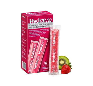 Hydralyte Strawberry Kiwi Electrolyte Ice Blocks 16s