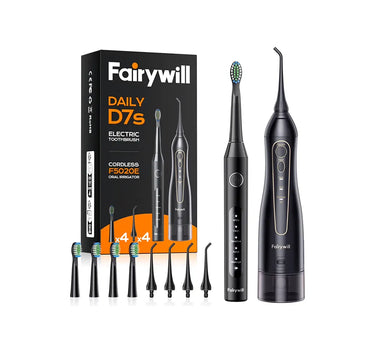FairyWill Oral Care Combo Flosser + Electric Toothbrush