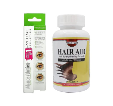Offer Package Eveline Eyelashes Serum + Mediteck Hair Aid