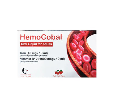 Hemocobal Iron + B12 30 Drinkable Vials Tutti Flavor